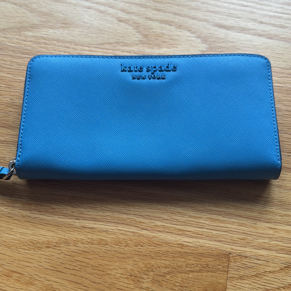 Kate Spade Vibrant Blue Zip-Around Wallet